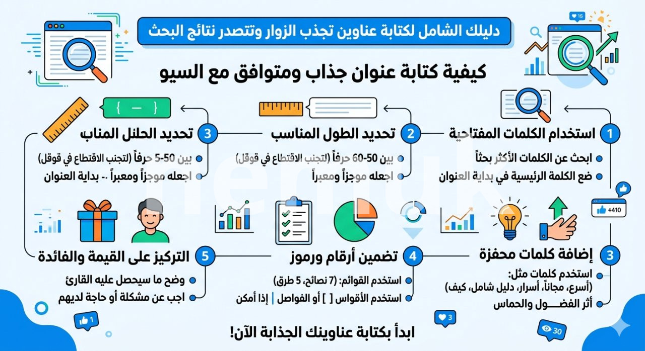 كيفية كتابة عنوان جذاب ومتوافق مع السيو 2026