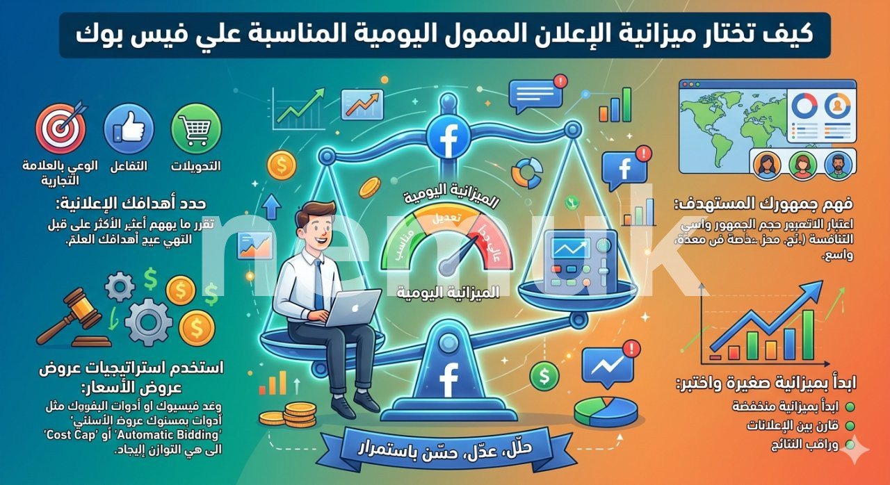 كيف تختار ميزانية الإعلان الممول اليومية المناسبة علي فيس بوك