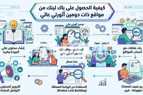 كيفية الحصول على باك لينك من مواقع ذات دومين أثورتي عالي